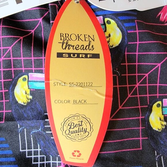 BROKEN THREADS ADDICTED TO SUMMER UV SHIELD MENS SURF BUTTON UP SIZE SMALL - Picture 4 of 11